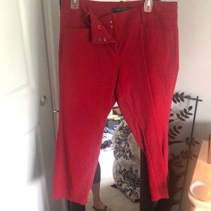 Red Capri pants